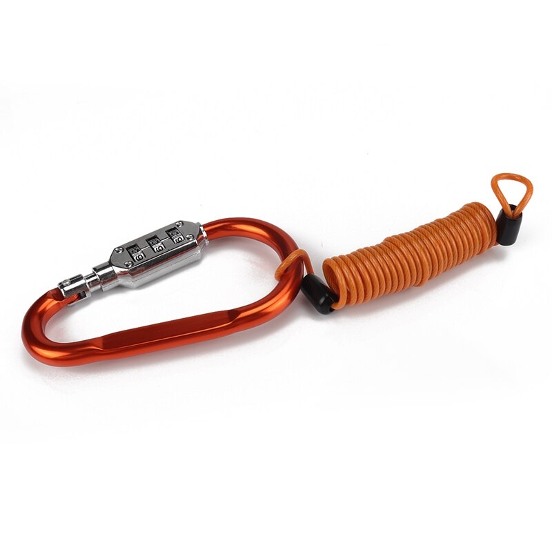 Helmet Locking Carabiner Anti-Theft Bike Motorcycle Helmet Lock with Resettable Code PIN Spring Combination Lock