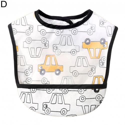Tablier à manches longues pour enfants, dessin d&#39;alimentation, décolleté réglable, imperméable, doux, attrape-nourriture, bavoirs: D