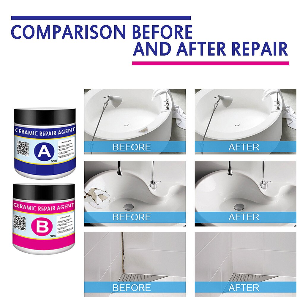 Ceramic Floor Tiles Repair Paste Instant Strong Adhesive Waterproof Porcelain Repair Kit For Crack Chip Sealers 2