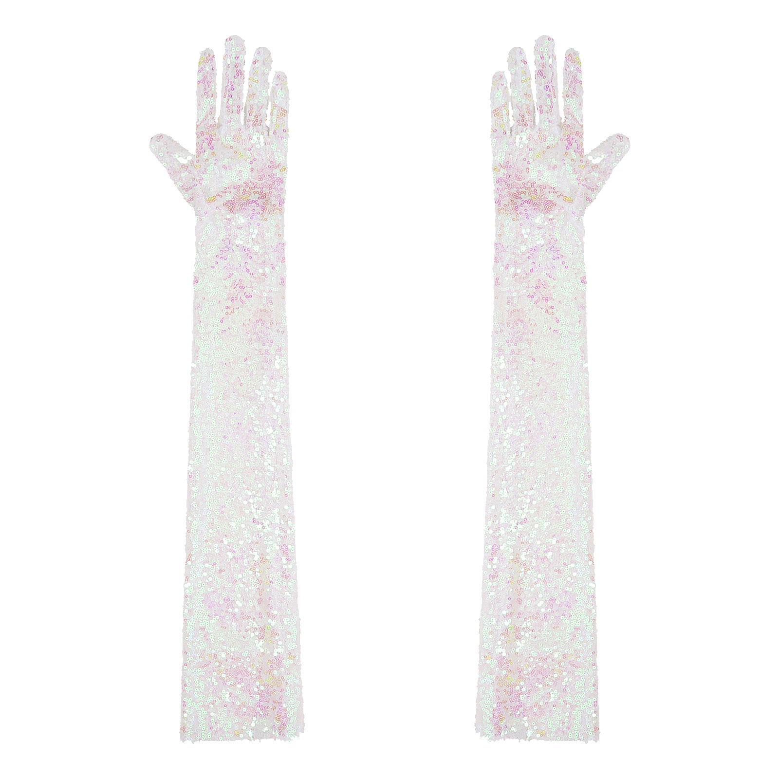 Damen 1920er Jahre lange Handschuhe Oper Finger Ellenbogen Länge lange Handschuhe glänzende Pailletten Mesh lange Handschuhe Rave Fäustlinge Ellenbogen Länge Vintage: Dark Grau