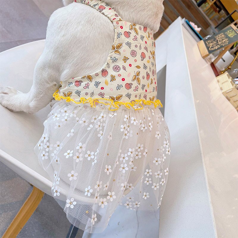 Ropa para mascotas, vestido para perro gordo, falda de tul para perro Bulldog francés, vestidos para perros medianos y grandes, ropa para mascotas, vestido para mascotas Pug