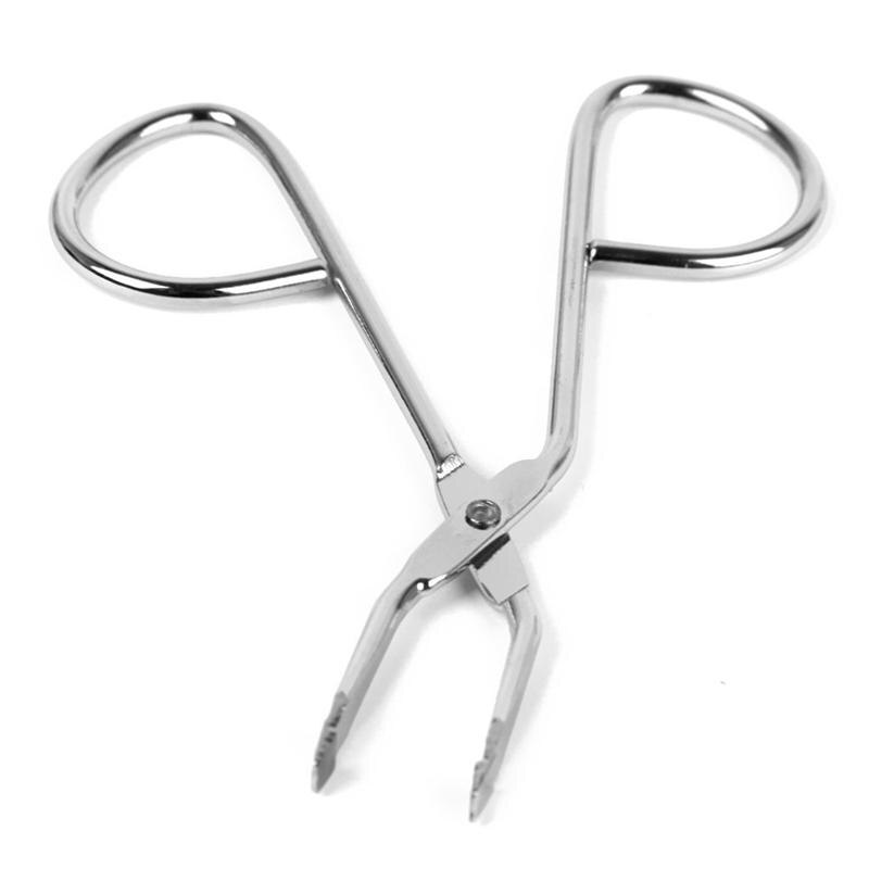 Stainless Steel Scissors Shaped Eyebrow Tweezer Clip (Silver)