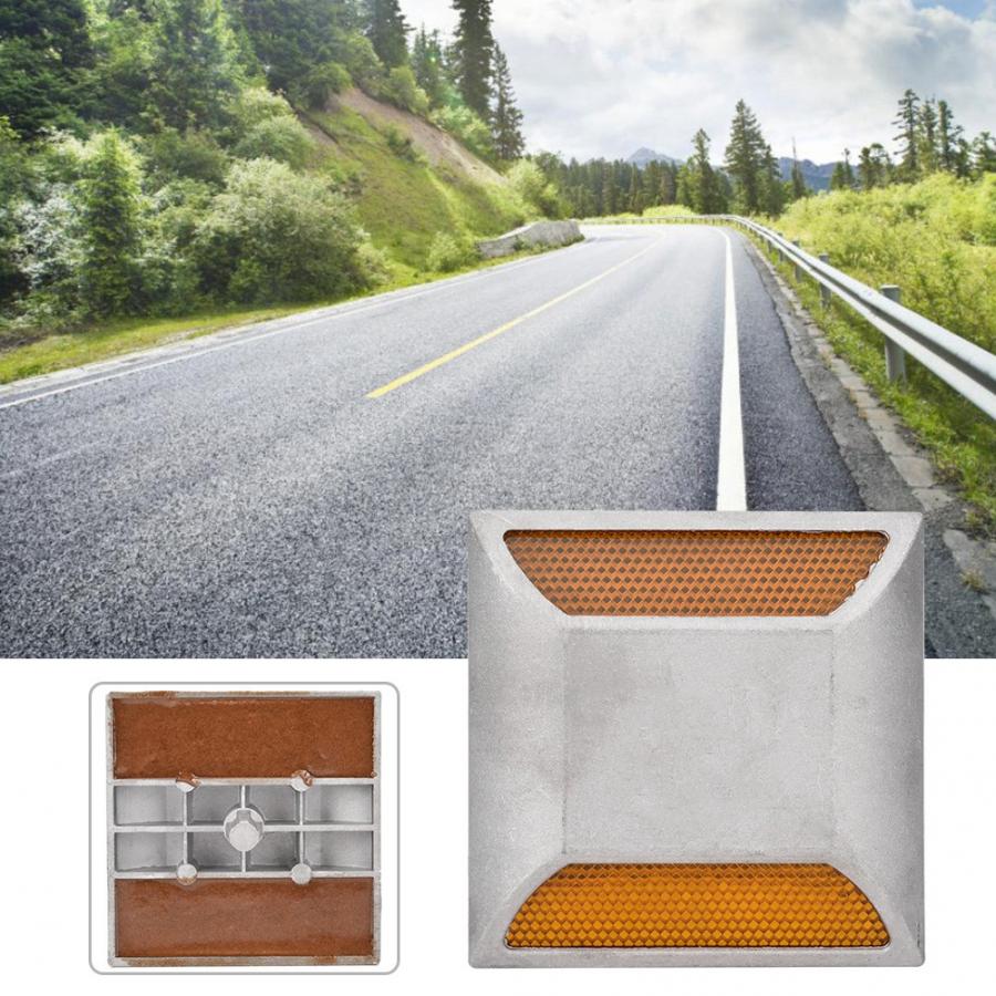 Traffic Light 2-Sided Reflector Road Pavement Marker, Road Reflector Aluminum Rectangle Reflector with LED, Emergency
