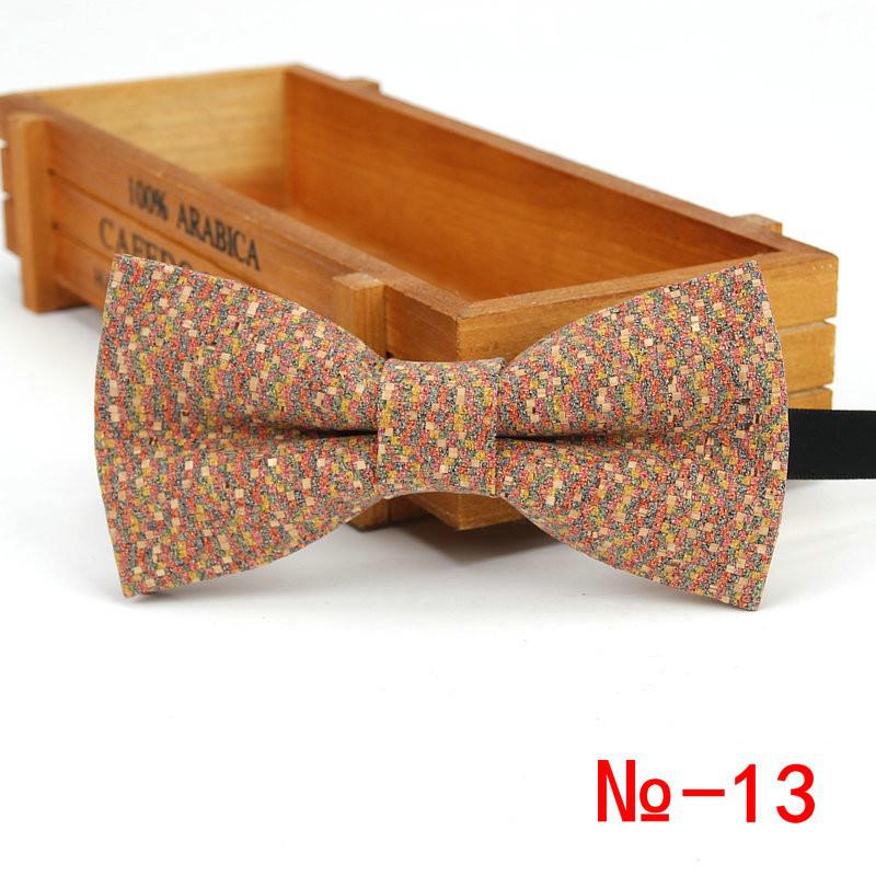 Pajarita de madera de corcho para hombre, pajaritas de madera a rayas Vintage, accesorios de mariposa para boda, negocios informales, Retro, novedad: 13
