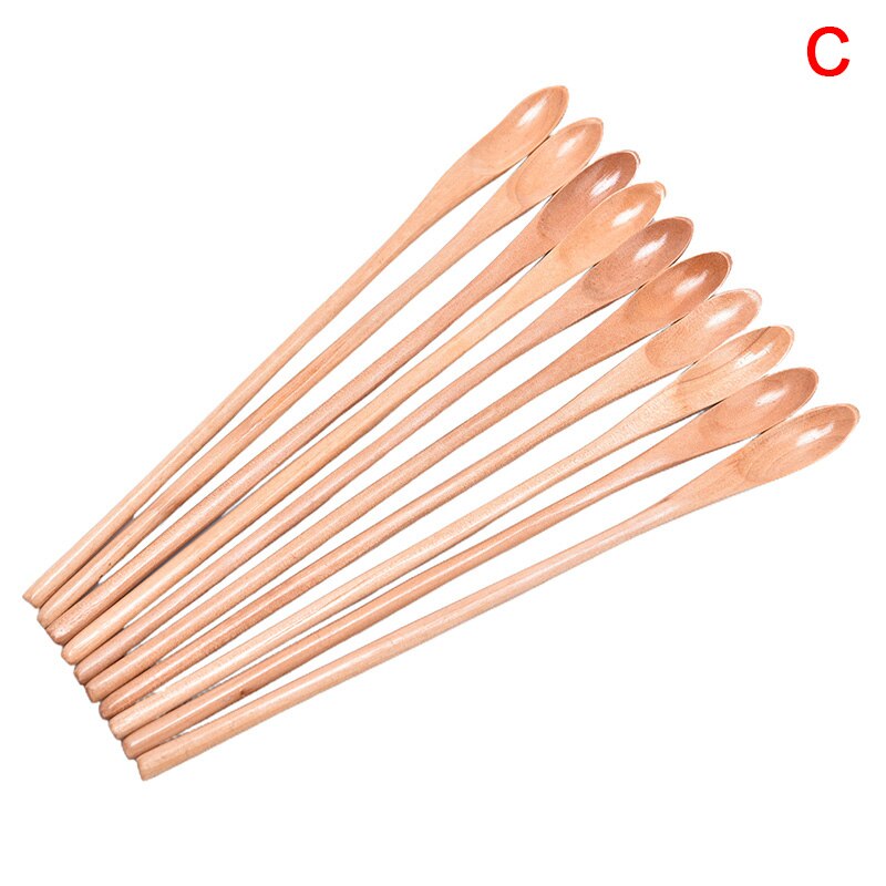 Houten lepel bamboe soep theelepel catering kinderlepel keukengerei voor rijst soep keuken kookgerei gereedschap: C