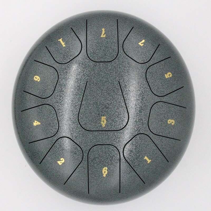 8 Inch Steel Tongue Drum 8 Tune Hand Pan Drum Tank Drum With Drumsticks Carrying Bag Percussion Instruments Accessories: Khaki