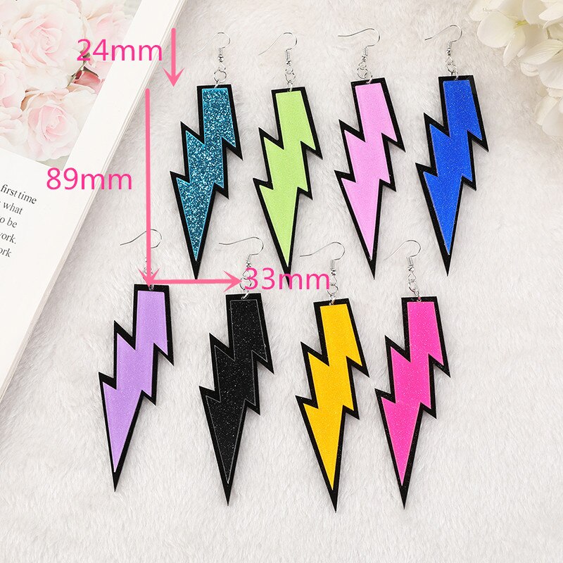 1 paar Blitz Reize Kreative Acryl Bunte Frau Baumeln Ohrringe Tropfen Ohrringe Für Mädchen Geburtstag