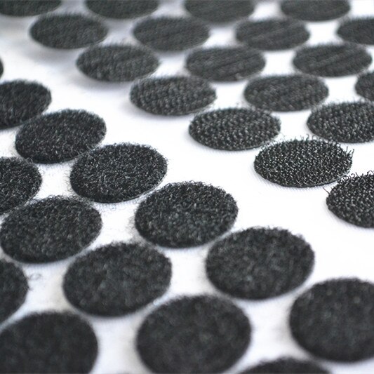 100 par sort / hvide runde selvklæbende krog og sløjfe tape strimler sæt med super klæbende lim nylon stof lukning mst 05
