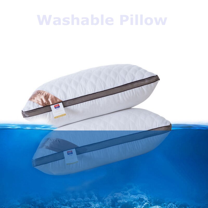 Almohada tridimensional de algodón y seda para el hogar almohada elástica suave de 5 estrellas para Hotel, almohadas para dormir para dormitorio, 1 unidad