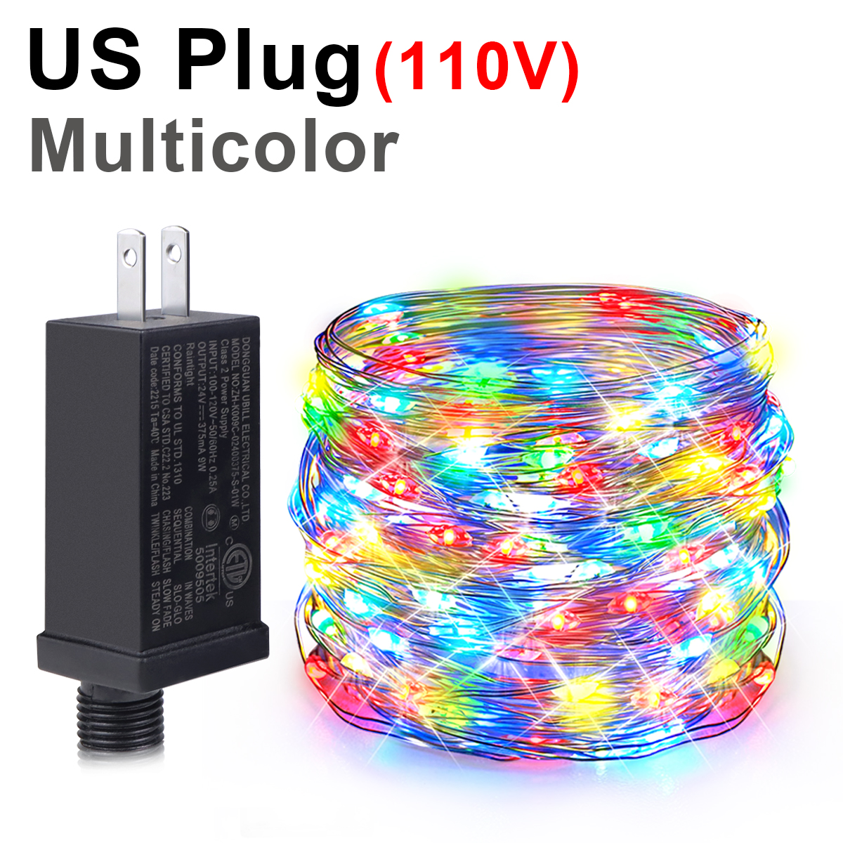 Guirnalda de luces LED de 10M-100M, guirnalda de luces de alambre de cobre, cadena de luces de hadas impermeables de 220V y 110V, decoración impermeable para fiestas de cumpleaños: RGB / 21-30 W