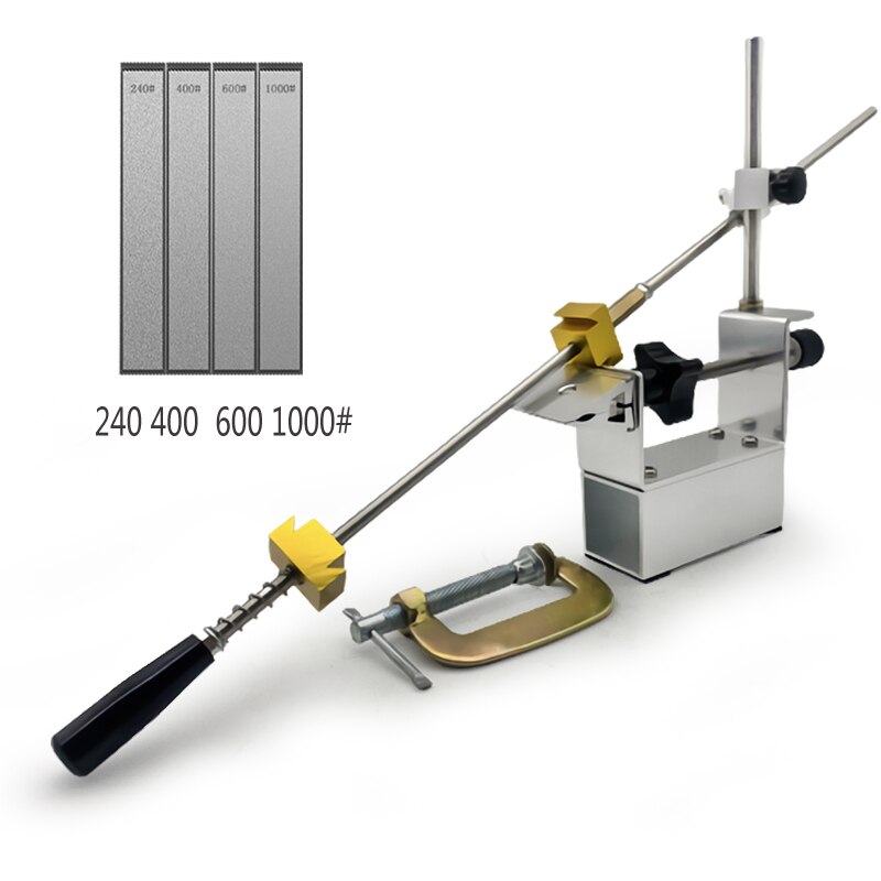 Fixed Knife Sharpener Angle Sharpeners Sharpening System Grit 240/1000/3000/5000# Diamond Stone White Alundum: fixed 4 stones-A