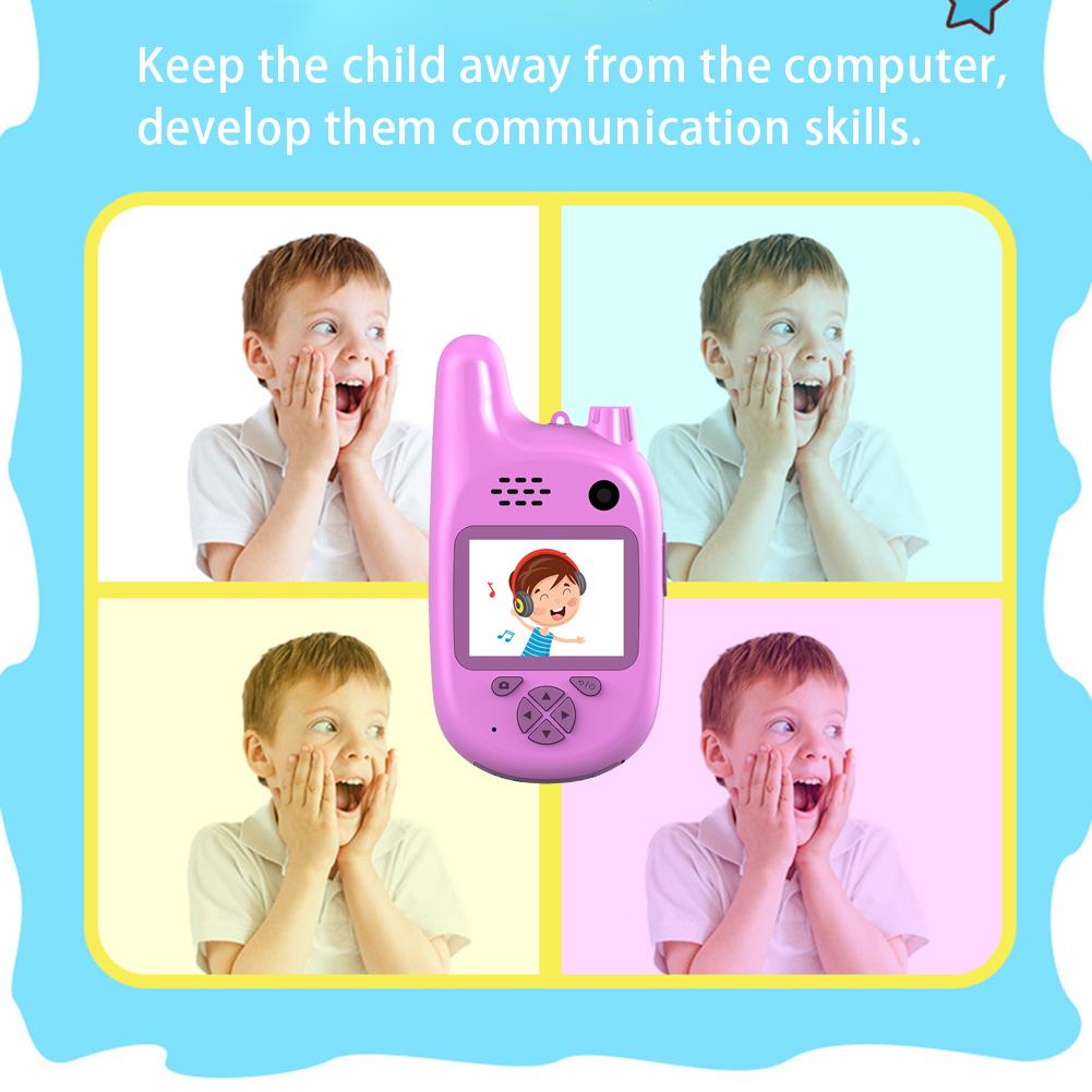 Walkie-talkie de con cámara de dibujos animados para niños, intercomunicador de aspecto bonito, juguetes para niños,
