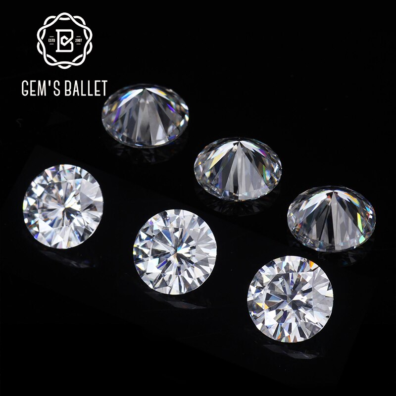 GEM'S BALLET 0.8Ct 6.0mm Ronde Moissanite D Kleur VVS Duidelijkheid Harten en Pijlen Cut Lab Grown Losse Edelsteen voor sieraden Maken