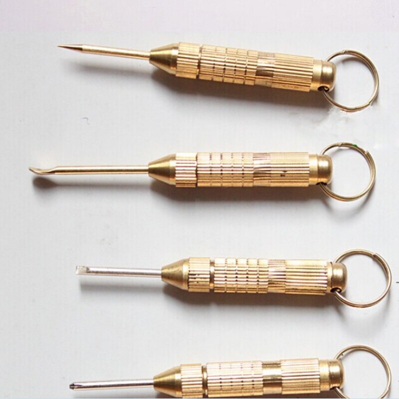 4in1 Multi Tool Set Cross Screwdriver Toothpick Ear Pick Pin Key Chain