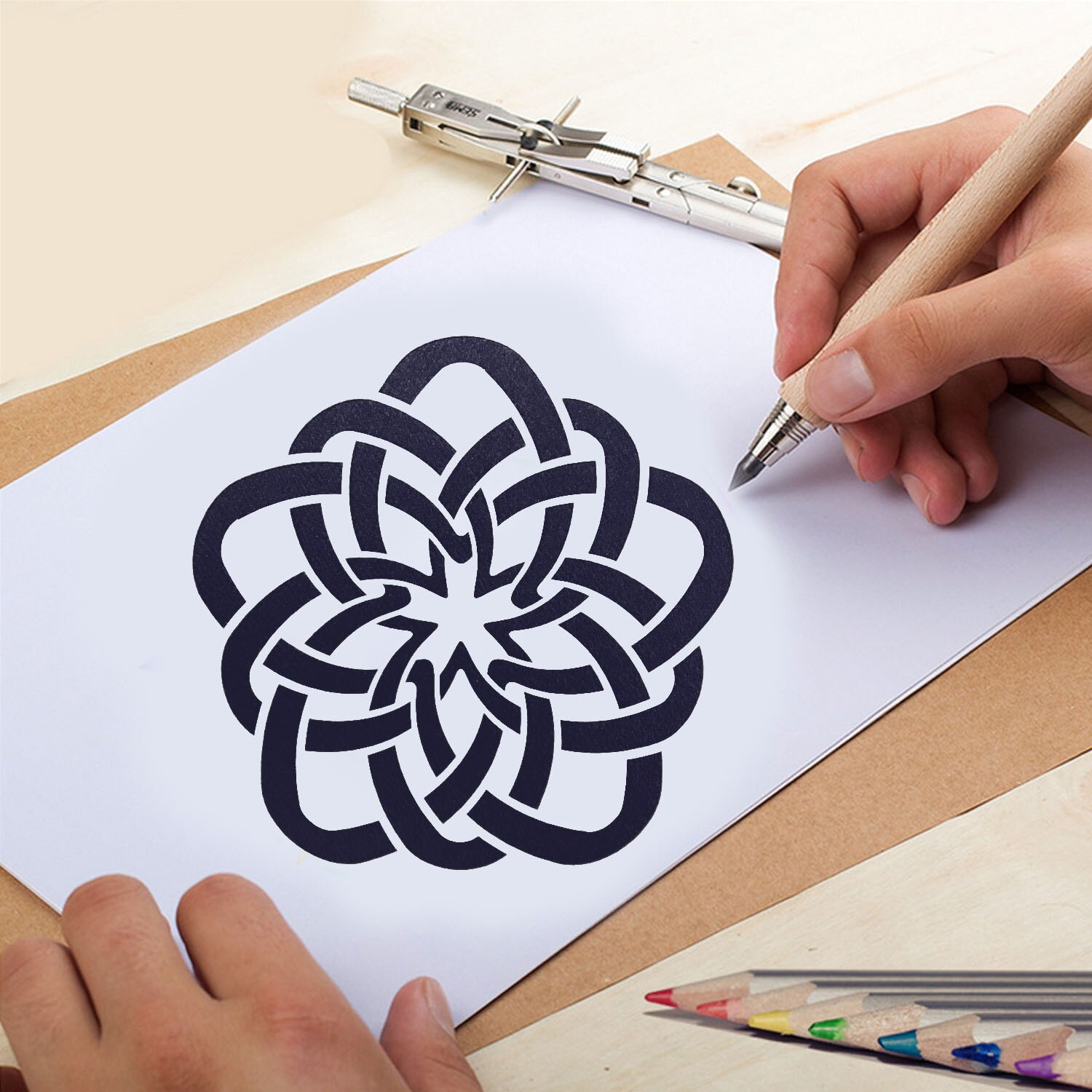 12 stücke Mandala Punktierung Werkzeuge Vorlagen Schablone einstellen für DIY Malerei Zeichnung Ausarbeitung Kunst Handwerk Projekte