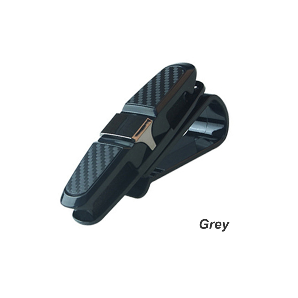 Auto Sonnenblende Brille Halfter 180 Grad Drehung Karte Fahrkarte Halfter Verschluss Universal- Auto Kohlenstoff suchen Sonnenbrille Clip: Grau