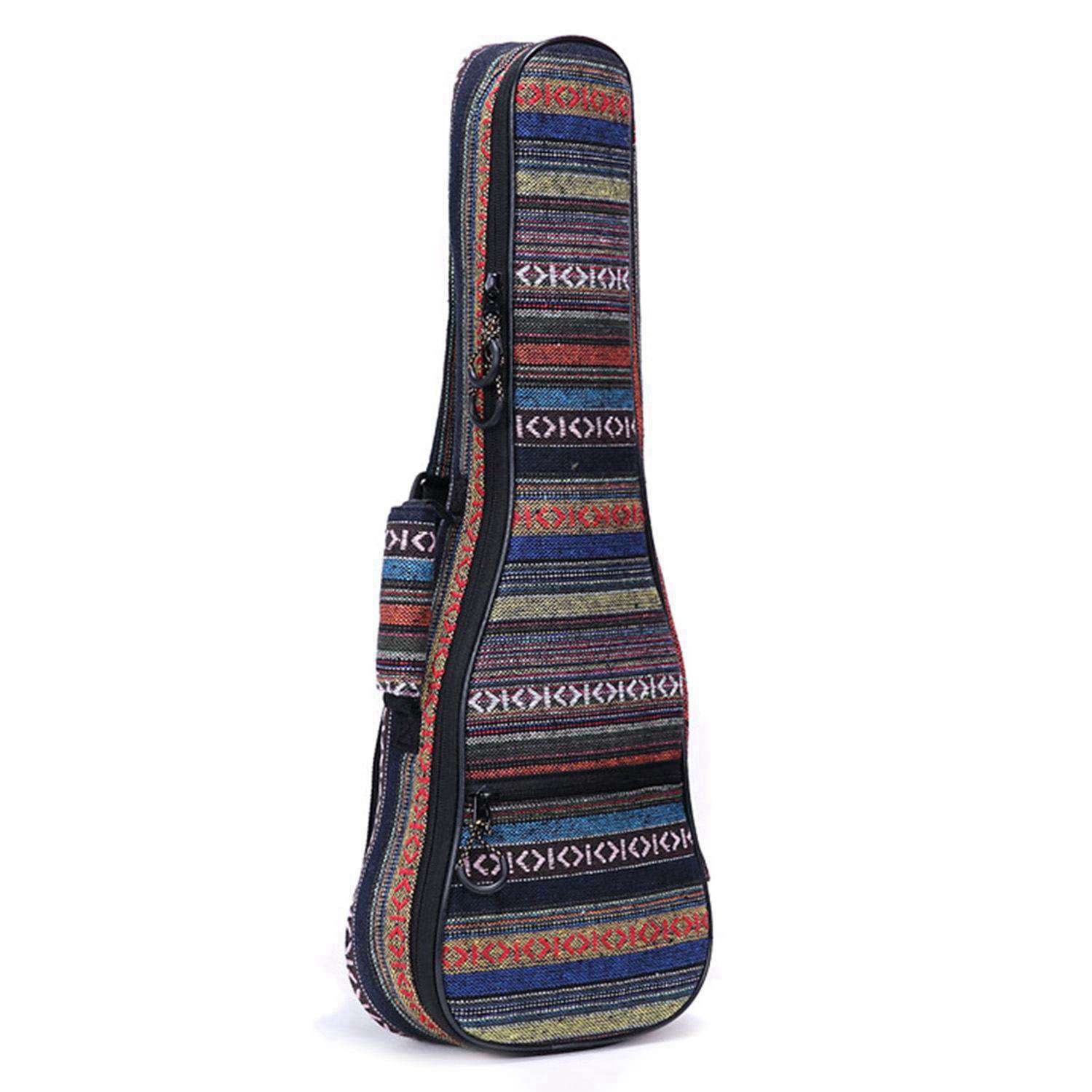 21 tum vadderad bomulls folk bärbar basgitarrväska ukulele fodral box gitarr ryggsäck med dubbel rem