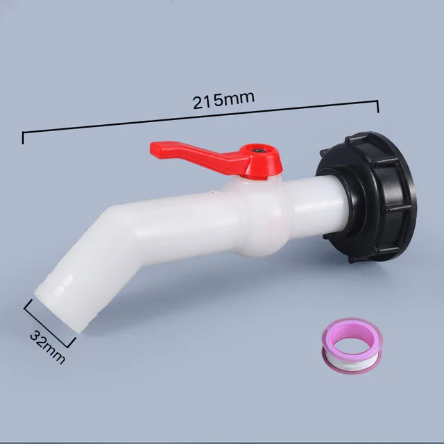 IBC tank adapter water cube valve fittings Garden irrigation connector Easy use Hose Switch Faucets: Silver