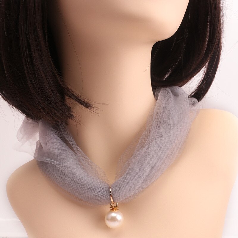 Kasure femmes mince Organza collier écharpe étroite longue cou foulards soie couleur bonbon Transparent en mousseline de soie bandeau ondulé cravate: 10