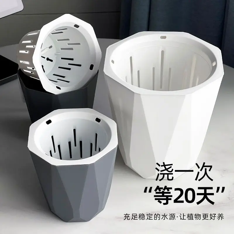 Macetas perezosas automáticas que absorben agua, macetas absorbentes de agua suculentas especiales de rábano verde, hogar interior de plástico