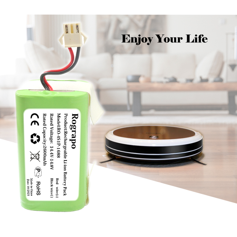14.4v 3400 mah /2800 mah li-ion batteri til mamibot exvac 660 /  exvac 680s /  exvac 880 robotstøvsuger exvac 660 680s 880