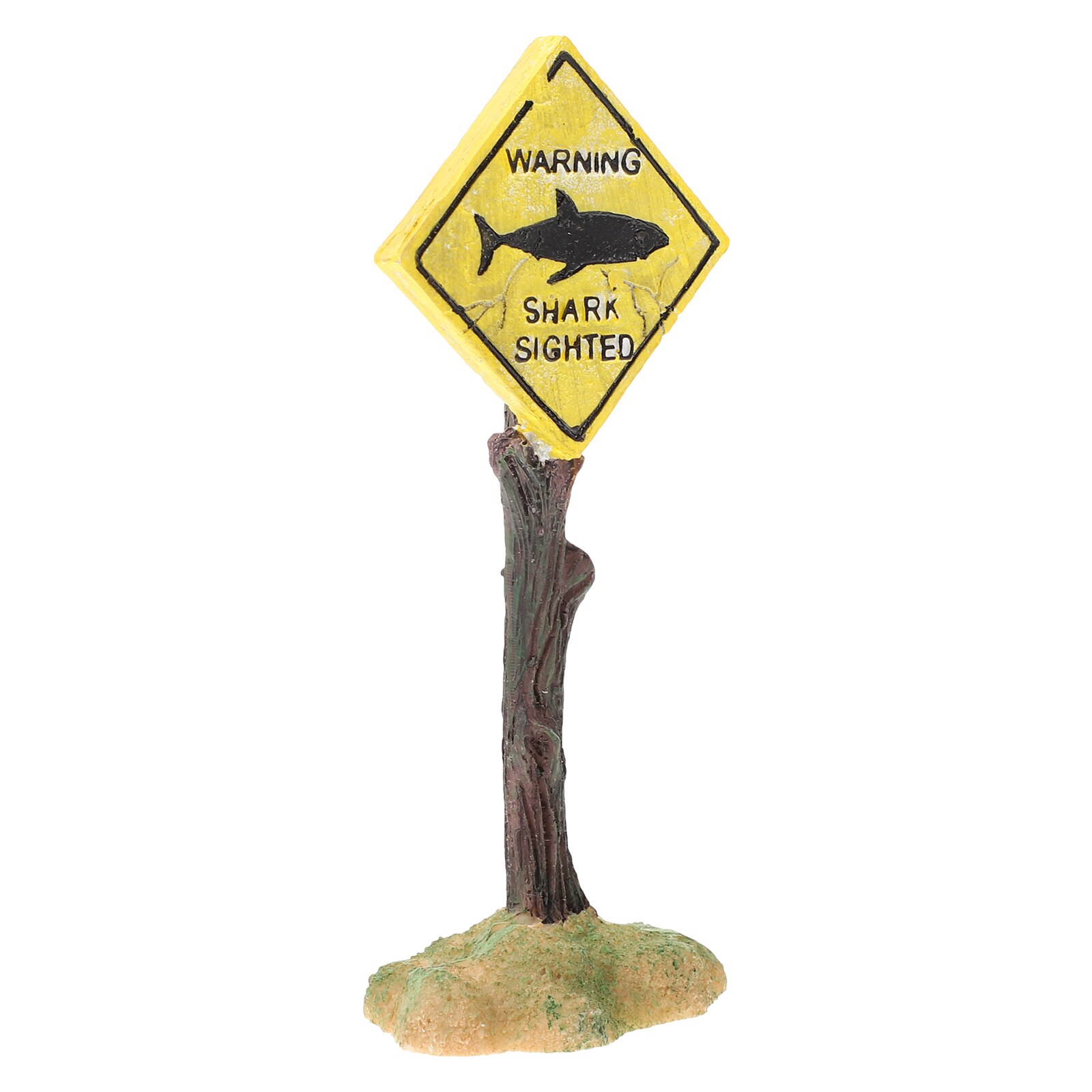 1Pc Aquarium Decor Resin Safe Fine Fish Tank Shark Warning Board Craft Decor