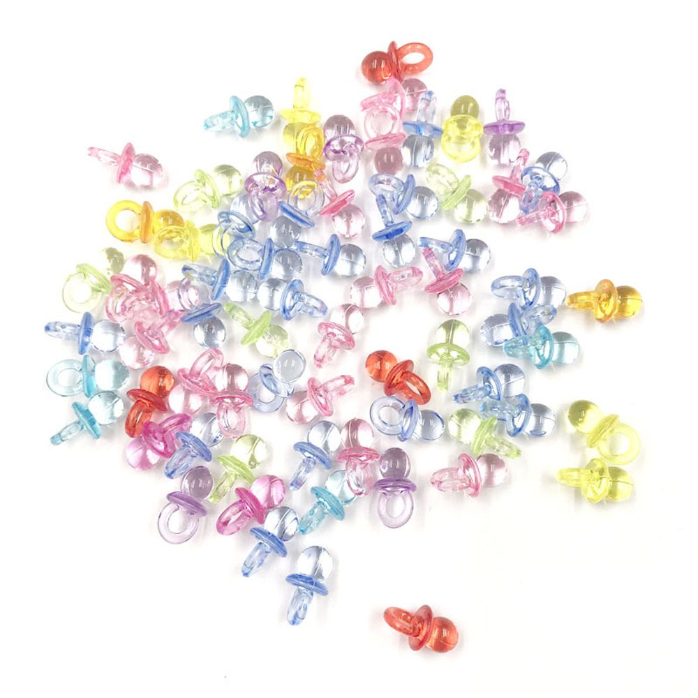 50Pcs Diy Kinderen Zuigen Speelgoed Multicolor Baby Ornamenten Tepel Hanger Plastic Speen Fopspenen Bead Verjaardagsfeestje Decoratie