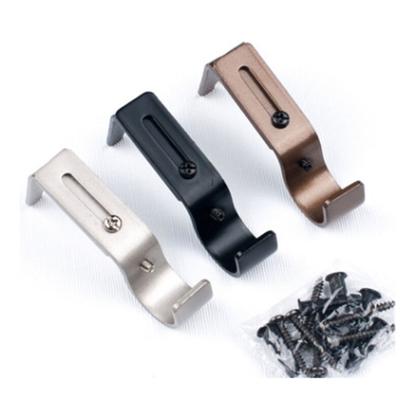 3 Pcs/Set Curtain Brackets Valance Support Holders Curtain Rod Holder Wall Bracket Hooks for 1 Inch Diameter Rod