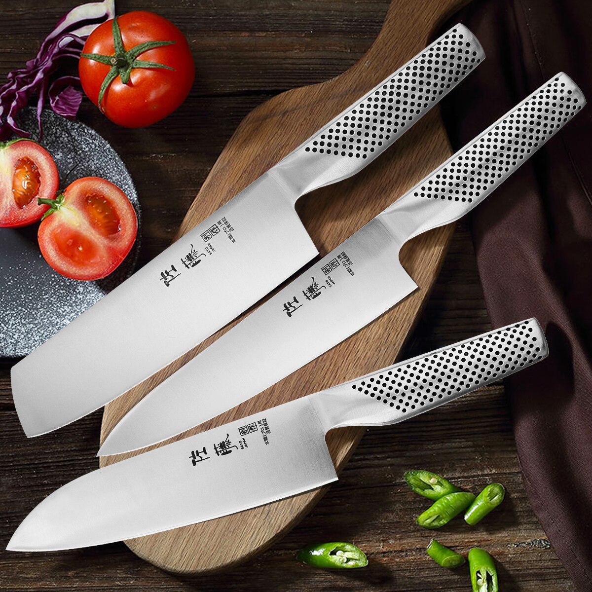 Japanese Kitchen Knife Set Fish Filleting Stainless Steel Cleaver Chef Knives Salmon Sushi Santoku Raw Cooking Tool