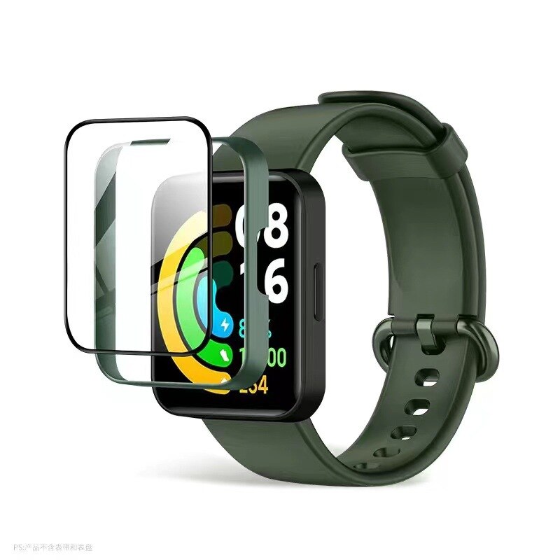 Coque en verre et Silicone pour Xiaomi Redmi Watch 2 Lite, protecteur d'écran, pour bracelet de montre Mi watch 2 Lite: Green / Redmi Watch 2 Lite