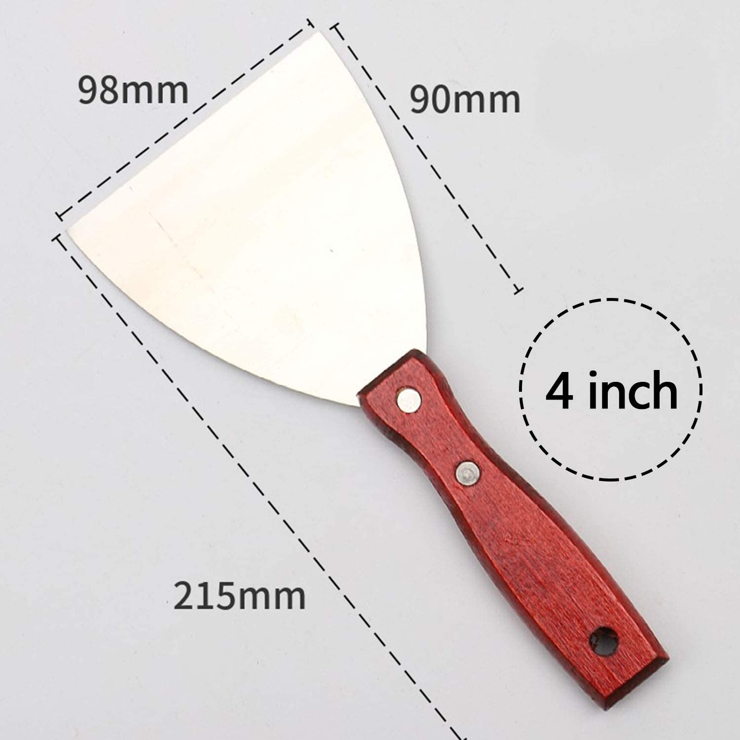 Grill Scraper Wooden Handle Stainless Steel Blade Slant Edge Grill Scraper Stainless Steel Spatula Spatula with Wooden Handles
