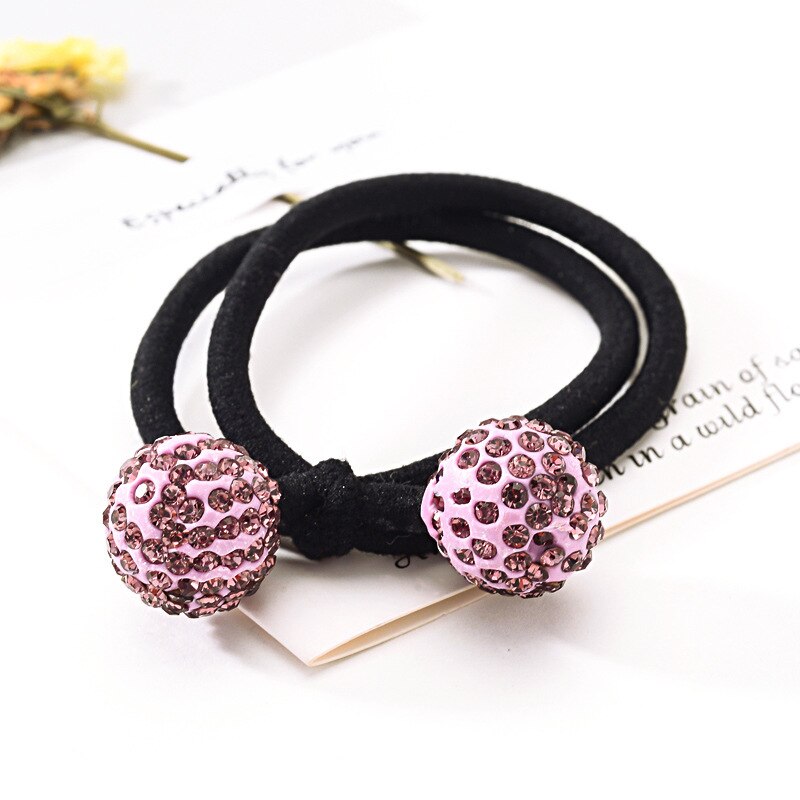 Elástico de cabelo para mulheres, acessórios femininos de cabelo de alta qualidade com strass, para rabo de cavalo: purple