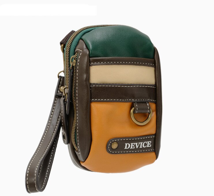 Crosscharm Brand Men Leather Handbag Travel Fanny Waist Pack Pouch Satchel Sling Messenger Crossbody Bags MINI Patchwork 50025: GNXYW