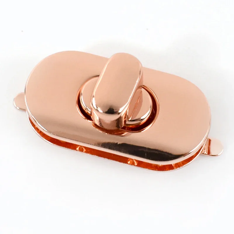 2/4/10Pcs Meetee 35*18mm Metal Bag Lock Clasp Handbag Twist Turn Locks Buckle Oval Twisting Replace Clasps Hardware Accessory: 7# / Black Nickel