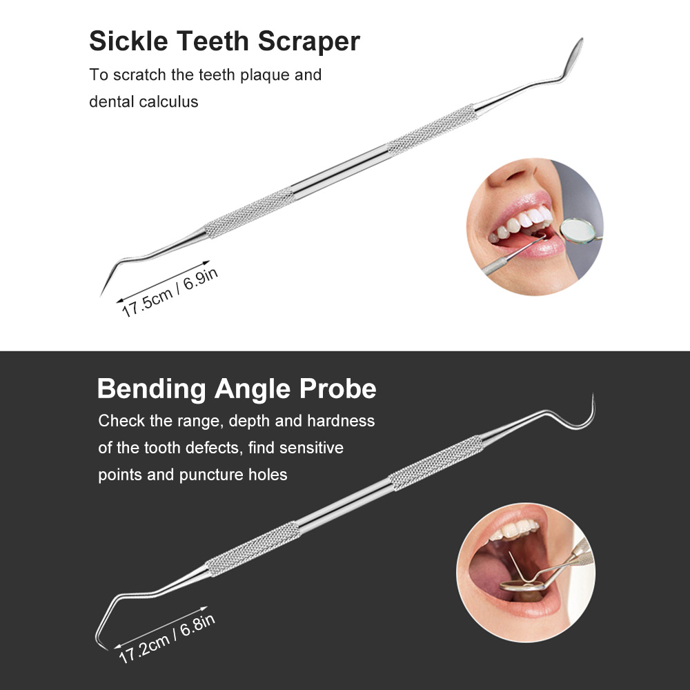 Kit Esame Dentale Pinzetta Universitaria E Specchio Bocca Con Manico - Foto 3