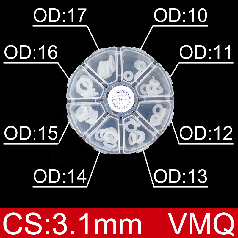 Boxed nitril siliconen rubber O-ring reparatieset kraan afdichting klep waterdichte machine oliebestendige pakking combinatie kit-.-: Paars