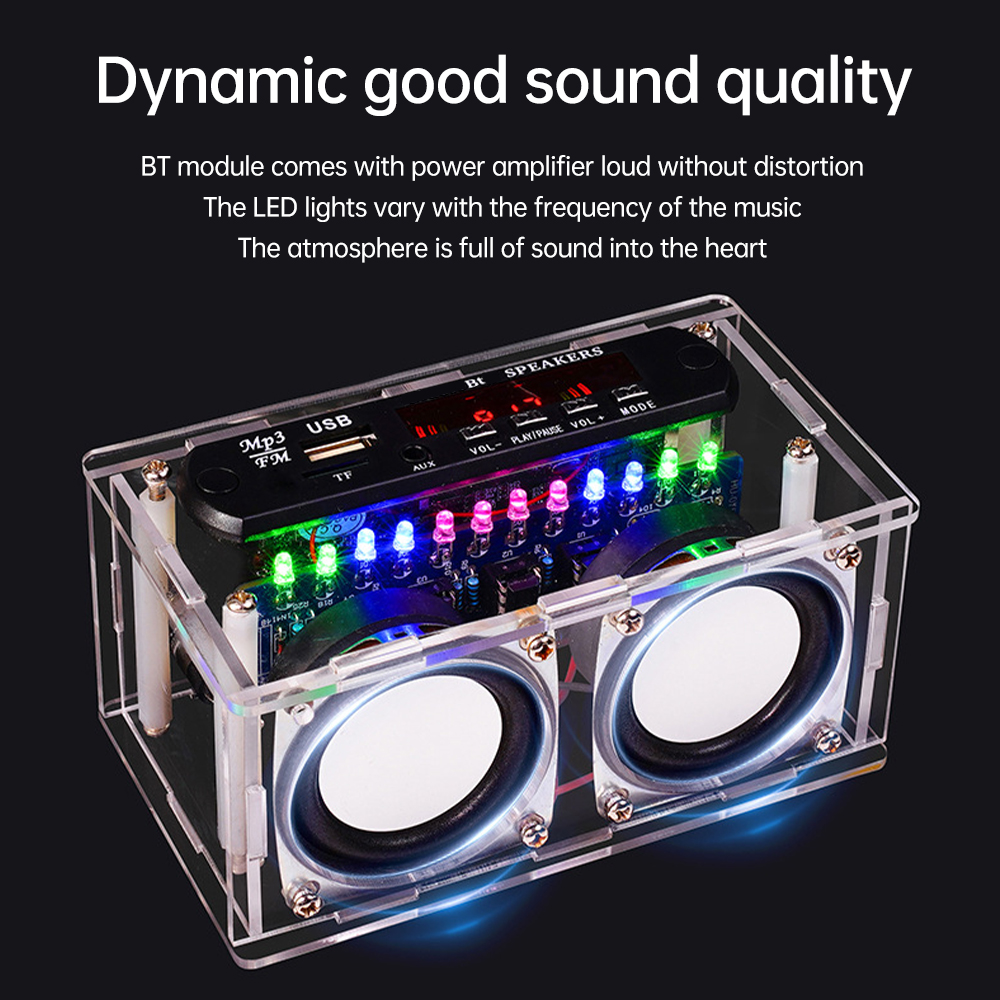 DIY FM Radio Stereo Kit 87.5-108MHZ met Versterker Bluetooth Speaker Spectrum Analyzer Elektronische Solderen Praktijk losse Onderdelen