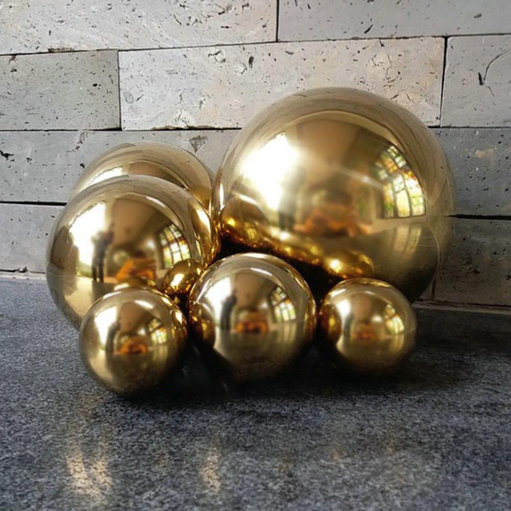 Stainless Steel Sphere Titanium Gold Hollow Ball Seamless Home & Garden Decoration Mirror Ball Sphere Globe