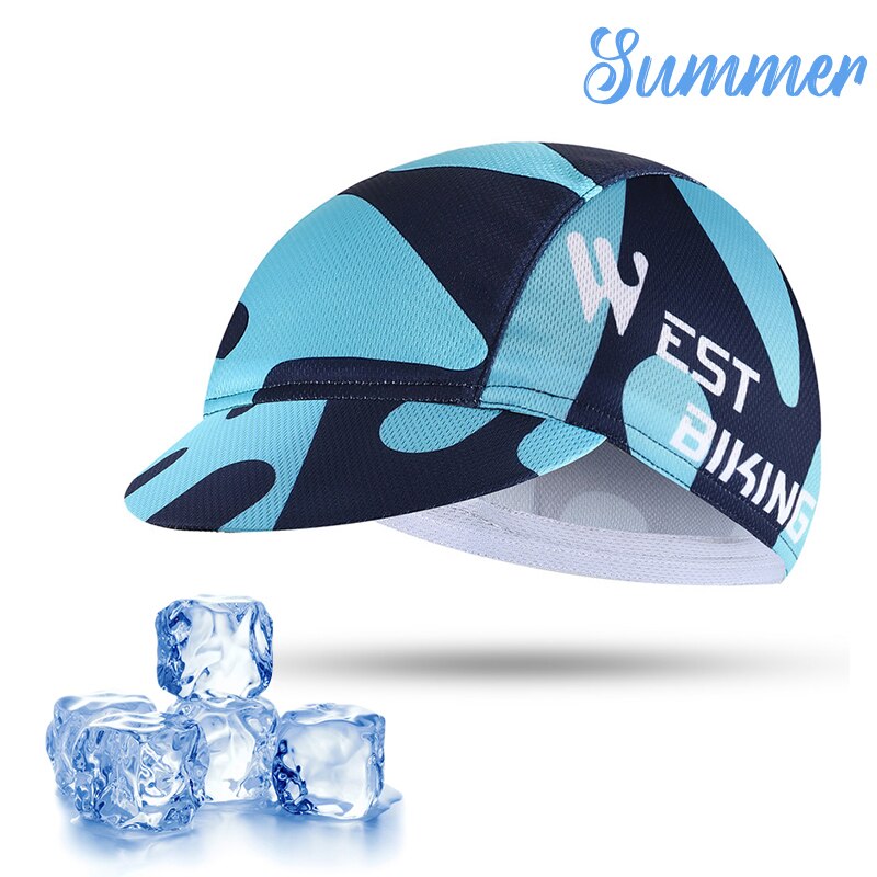WEST BIKING Bicycle Caps Women Men Summer Ice Silk Helmet Liner MTB Bike Hats Outdoor Sports Sun Protection Hiking Cycling Caps: 328 Blue
