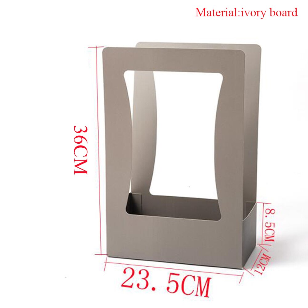 Portable Flower Basket Useful Round Florist Box Convenient Plant Boxes Multifunction Fleur Bouquet Baskets Durability Flower Box: Dark grey