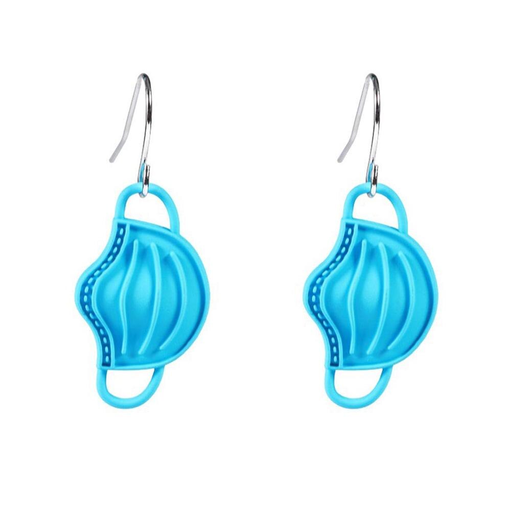 1 Pair Funny Colorful Face Mask Shape Earrings Exaggerated Irregular DIY Earrings For Women: A