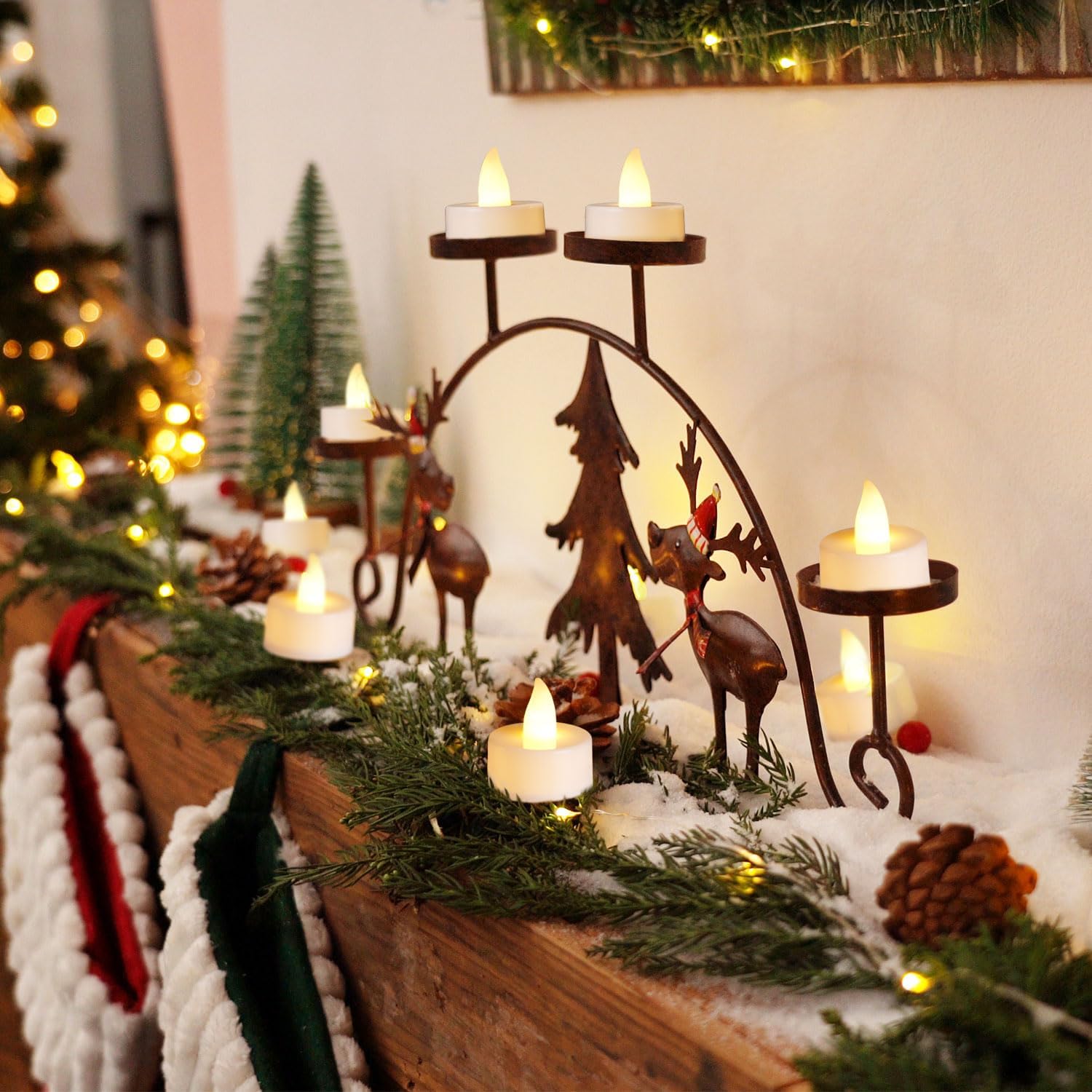 6-96 Uds vela LED sin llama deseos creativos luz de té Led vela blanca cálida sin llama decoración navideña de Halloween luz de vela