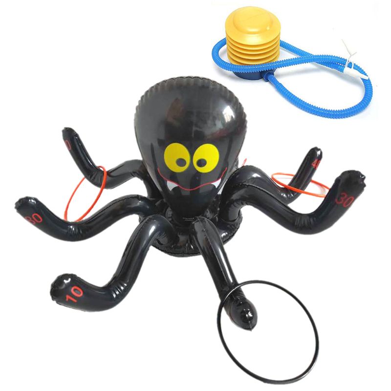 Inflatable Spider Throwing Ring Game Set Outdoor Indoor Interactive Games Toy 23GD