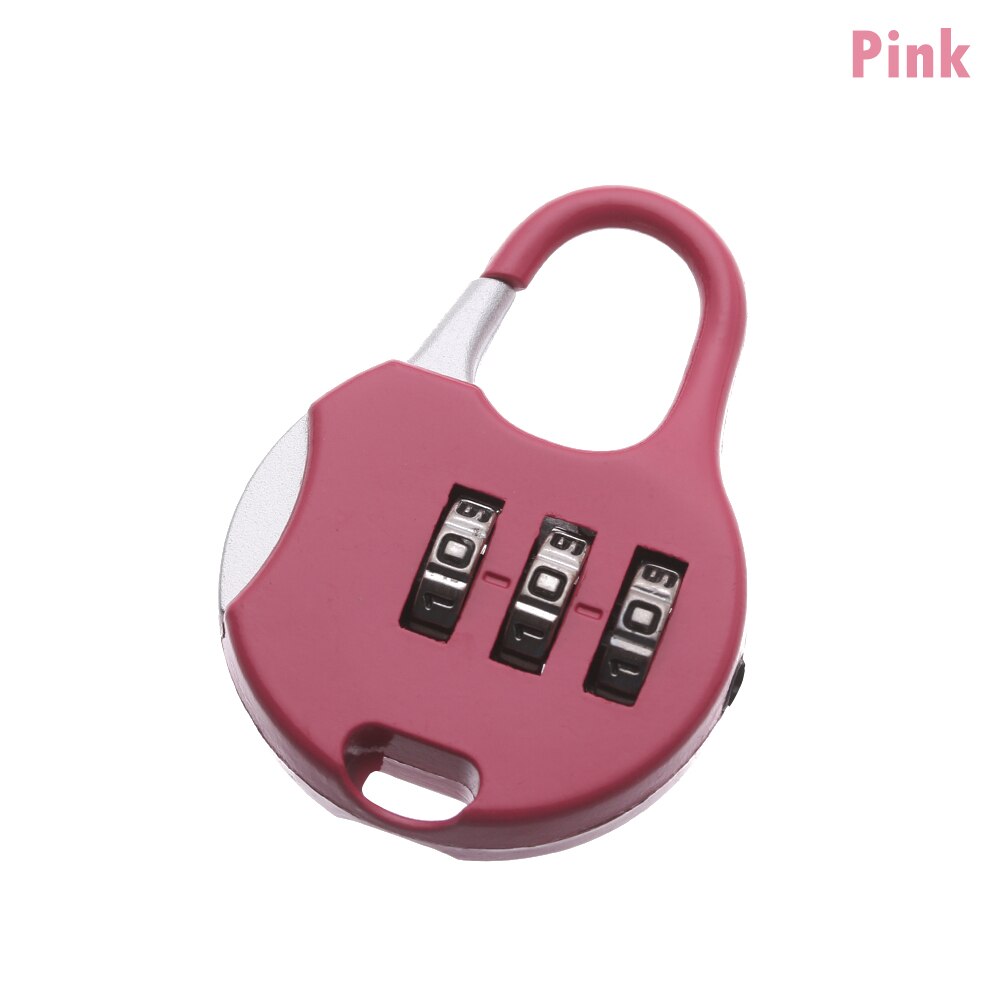 1PC Mini 3 Dial Digit Number Code Password Combination Padlock Security Travel Safe Lock for Padlock Luggage Gym: pink