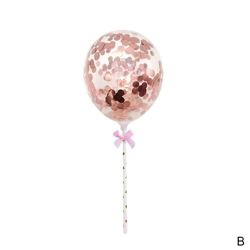 Globo de confeti de oro rosa de 5 pulgadas, decoración artesanal de cumpleaños y boda, Mini globos de lentejuelas de látex, decoración para hornear: B