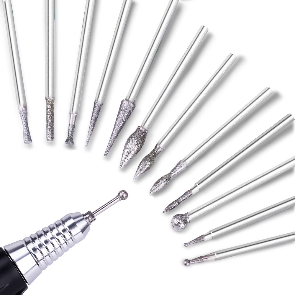 5pcs Diamond Milling Cutters for Manicure Ceramic Nail Drill Bits Manicure Cuticle Clean Bit Elecric Machine Pedicure Accessory