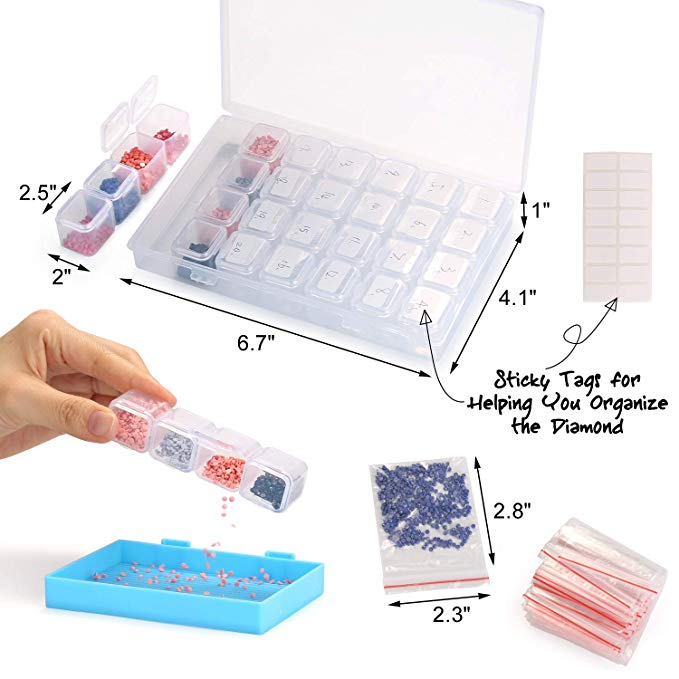 Diamond Painting Tools,5D Diamond Painting Accessories Kits Diamond Cross Stitch Tool Sets Diamond Embroidery Box for DIY Craft