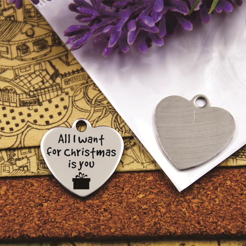 10pcs--stainless steel charms"Christmas Quote, Jesus, Merry Christmas, Christmas ,Halloween greetings "DIY Charms Pendants