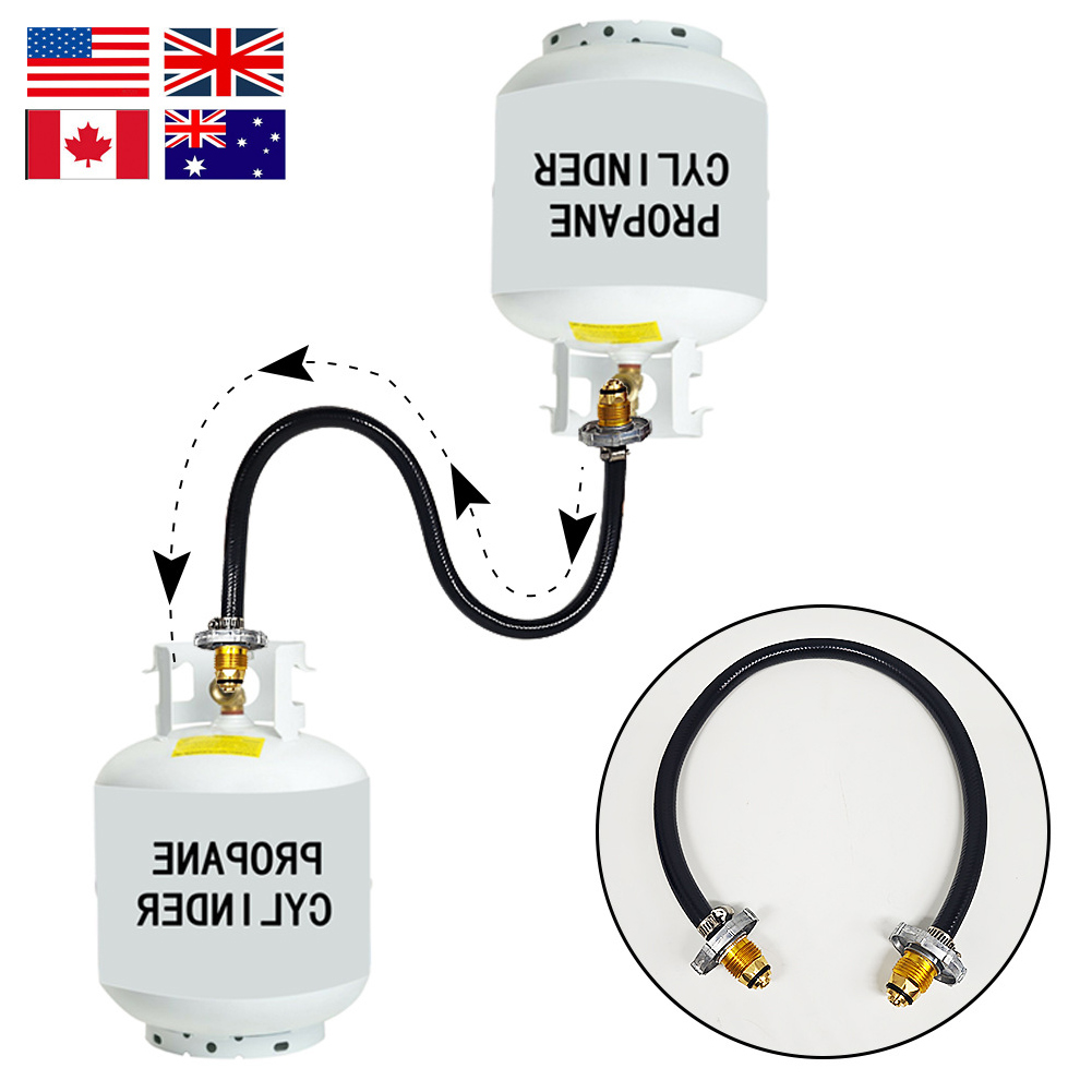 Liquefied Gas Cylinder Inflation Joint Eastern European LPG Refilling Bridge Joint Rubber Hose Durable Outdoor Stove Accessories