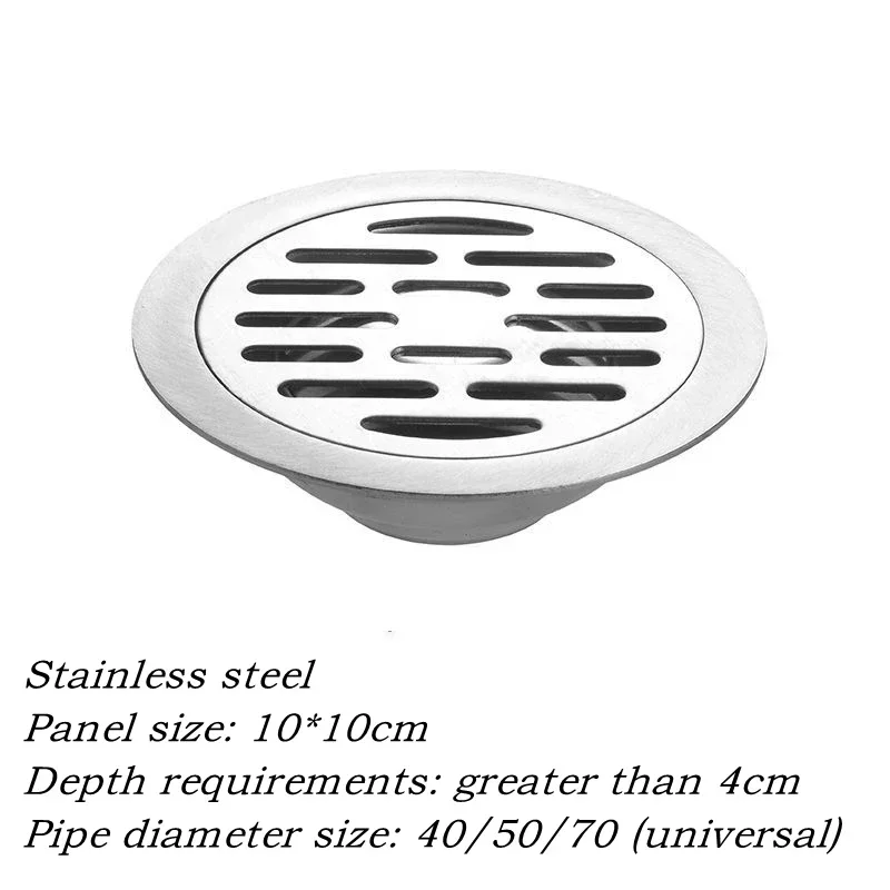 Vloerafvoeren Roestvrij staal Anti-geur drainage Zeef Bad Douche Afdruiprek Cover Deodorant Vloerafvoeren Badkamer Fittings: WHITE